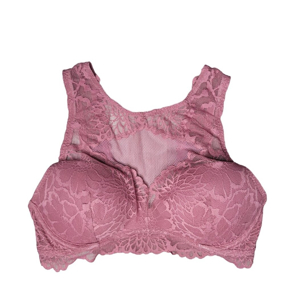 Victoria's Secret PINK pink dusty rose Lace Bralette size M Mauve